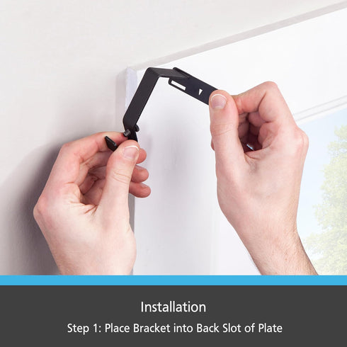 Kenney Fast Fit 5/8" No Measure Curtain Rod Brackets, Matte Black...