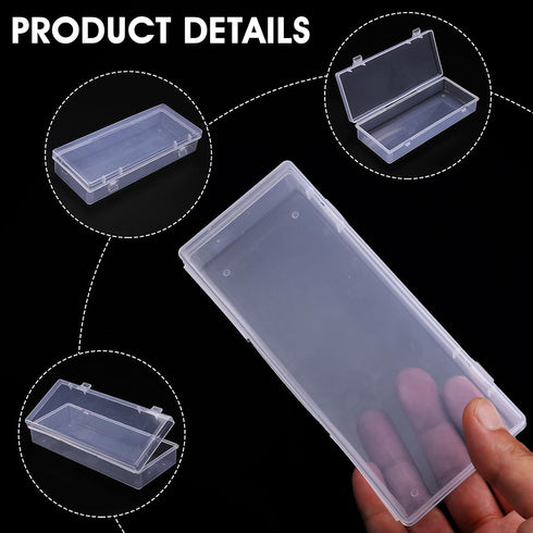 Rectangular Plastic Storage Containers, 3 Pcs Small Clear Storage Box with Hinged Lids Empty Bead Organizer Storage Cases for Small Items Jewelry ...