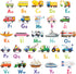 DECOWALL DS8-2005N Transport Alphabet Kids Wall Stickers Wall Decals Peel and Stick Removable Wall Stickers for Kids Nursery Bedroom Living Room...