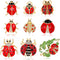 Set of 9 Lovely Little Ladybug Brooch Women’s Crystal Rhinestone Brooch Pins Party Gift Jewelry Accessories...