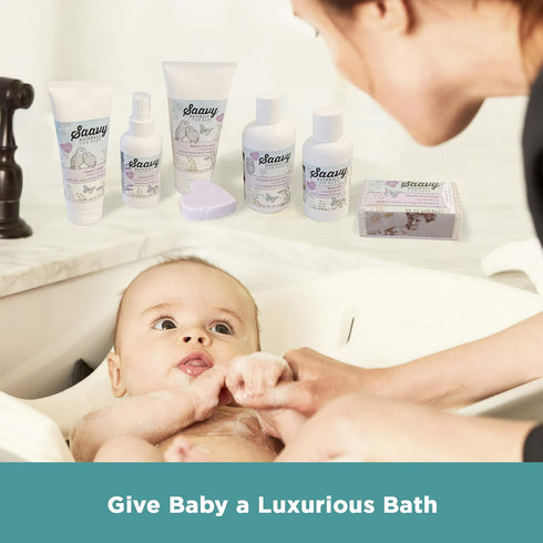 Saavy Naturals Organic Chamomile Baby Shampoo and Body Wash Set, Calendula and Vitamine E, Gentle Head to Toe Skin Care for Infant Bath Time, 8oz ...