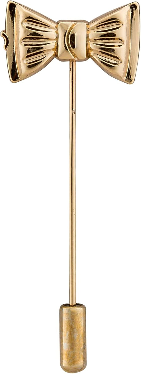 Knighthood Unique Gold Bow Lapel Pin Badge Coat Suit Collar Accessories Brooch for Men...