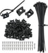 Saddle Type Mounts Base with 4.7inch Cable Ties and Tapping Screw ZZLZX 50 Sets 4.7 Inch Black Cable Zip Ties and Wire Cable Clips with Screw,Sadd...