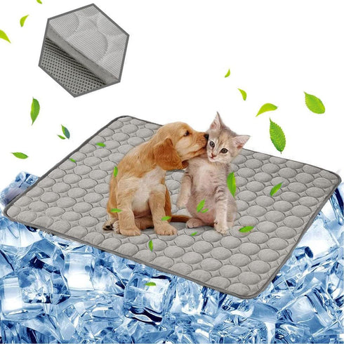 Dog Cooling Mat Pet Cooling Pads Dogs & Cats Pet Cooling Blanket for Outdoor Car Seats Beds (Grey, 22IN*28IN)...