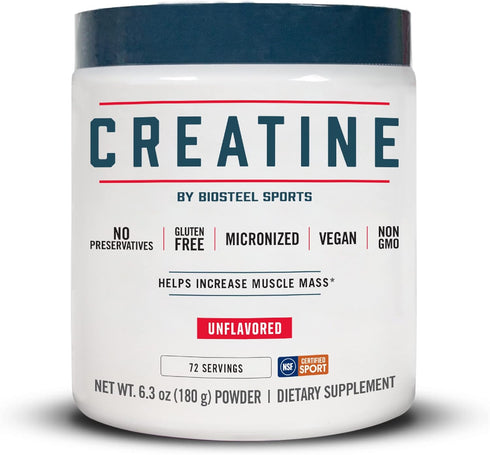 BioSteel Creatine Monohydrate Powder - 72 Servings, 180g, Micronized for Muscle Recovery & Lean Muscle, NSF for Sport Certified Creatine Powder...