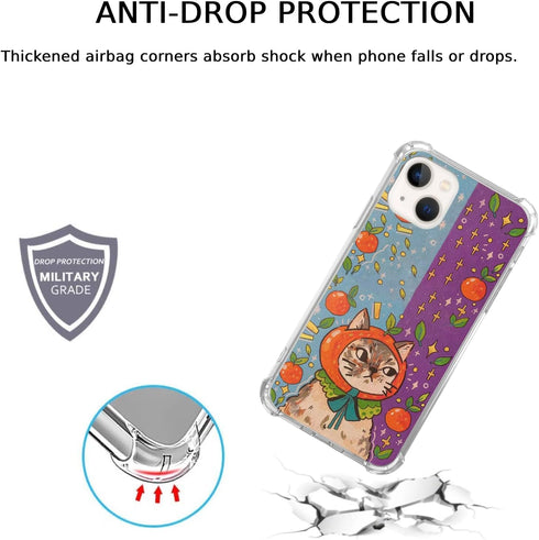 Cute Cat Painting Art Case Compatible with iPhone 15 Plus, Cool Cat Aesthetic Case for iPhone 15 Plus for Teens Men and Women, Cool Trendy TPU Bum...