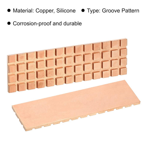 MECCANIXITY Copper Heatsink 70x20x2mm with Thermal Pad and Rubber Ring for M.2 SSD Memory, PC, Laptop Cooler 1 Set...