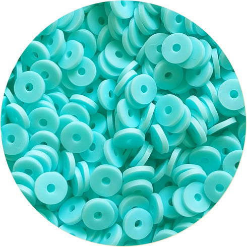 2000pcs Light Lake Blue Clay Beads for Bracelets Making Heishi Polymer Disc Bead Flat Spacer 6mm for Jewelry Earrings DIY Crafts...