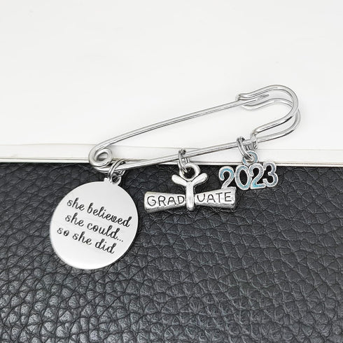Graduation Cap Brooch Pin Class of 2023 High School Graduation Inspiration Gift for Her...