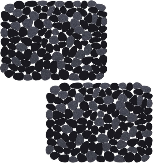 Bligli Pebble Sink Mat for Stainless Steel/Ceramic Sinks, 2 Pack PVC Sink Protectors Mats for Bottom of Kitchen Sink, Dish Drying Mat for Dishes a...