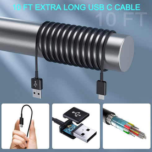Android Phone Charger Type C with 10 FT C Cable Fast Charging for Samsung Galaxy S10/S10e/S10+/S9+/S8+/S23/S22/S21 Ultra/S20/Note 20/Note 10/Note ...