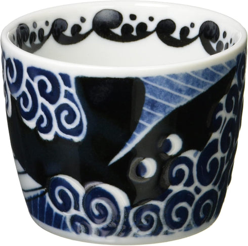 Minorutouki mino ware White Wave Whale Small Cups Set of 2, ?3.35×H2.64in 6.29oz Made in Japan...
