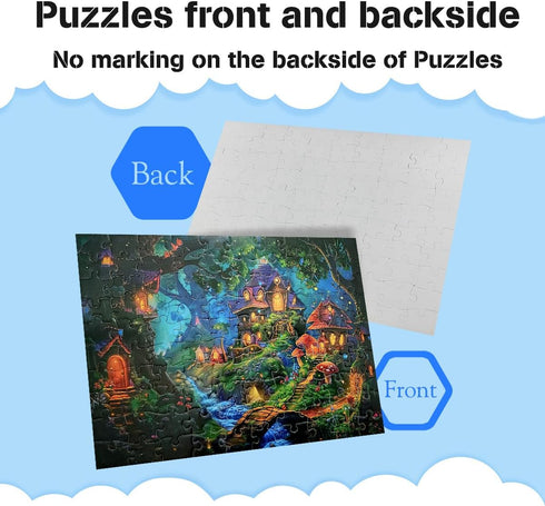 MISITU 100 Piece Puzzles for Kids Mushroom House Large Piece Puzzles 100 Pieces Puzzles for Adults Children Puzzles 100 Piece Families Challenging...