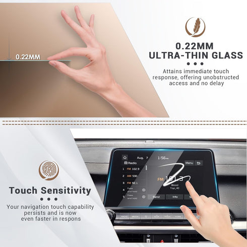Yee Pin Screen Protector for Kia Forte 8' Touchscreen Display, 9H Tempered Glass, Compatible with 2019-2024 Forte Models...