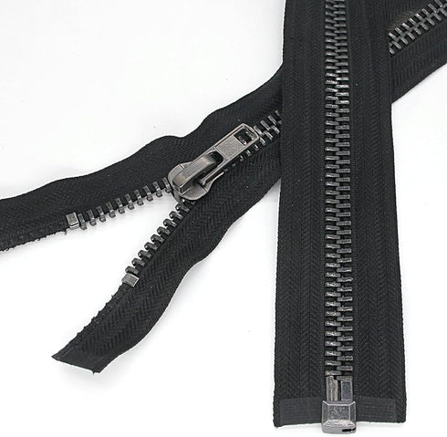 #10 Separating Metal Zipper Black Nickel Heavy Duty Metal Zippers for DIY Sewing Crafts Jacket Coat,26 Inch 1PC/Pack,SHUNLI...