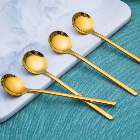 Pack of 6, Gold Plated Stainless Steel Espresso Spoons,lyfLux Mini Teaspoons Set for Coffee Sugar Dessert Cake Ice Cream Soup Antipasto Cappuccino...