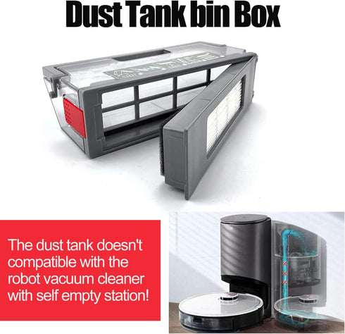 Dust Bin Box for ECOVACS Deebot T8 N8 T5 N5 950 Vacuum Cleaner Robot Accessories, Not Suitable for Automatic Dust Collection Plate...