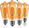 ST64 Light Bulbs 8W Dimmable Vintage LED Edison Bulbs ST64 Antique LED Filament Bulbs 80 Watt Equivalent Warm White 2300K E26 Base Retro Vintage B...