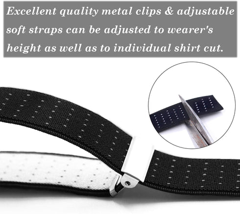 STAY GENT Shirt Stay for Men, Elastic Adjustable Men Shirt Garters with Anti-slip Locking Clamps Keep Shirt Tucked In...