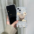 Cartoon Case for iPhone 13 Pro Max, Cute Mickey Mouse Shinny Gold Plating Curly Wave Frame with Quicksand Cell Phone Holder Strap for Woman Girls ...