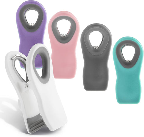 COOK WITH COLOR Multicolor Bag Clips with Magnet - Airtight Seal Grip for Bread, Snack and Food Bags (Pack of 5)...