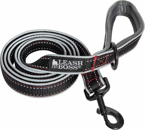 Leashboss 6ft Dog Leash | Ultra Comfort Double-Thick Soft Padded Handle | Reflective Leash for Large Dogs, Medium Dogs | Heavy Duty Leash for Larg...