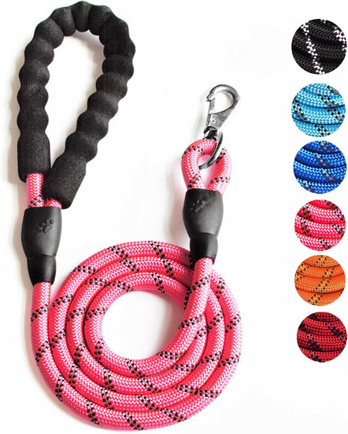 5.9 FT Dog Leash with Comfortable Padded Handle Reflective Material Leash for Large and Small Dogs, Pink...