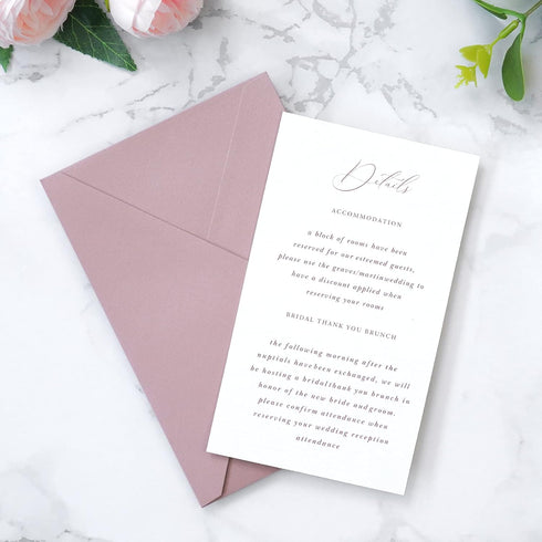 PONATIA 50 Pack A4 Envelopes, 4 1/4 x 6 1/8 Inches Dusty Rose Envelopes Perfect for Gift Cards, Wedding Details Cards, Thank You Cards and any 4x6...