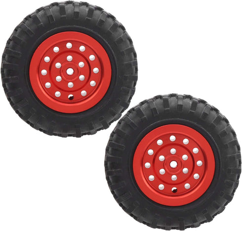 55mm/2.2in 1/10 Scale Rubber Tires & Wheel Rims AntiSkid Fit for D12 Model Parts (Red R)...