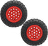 55mm/2.2in 1/10 Scale Rubber Tires & Wheel Rims AntiSkid Fit for D12 Model Parts (Red R)...