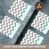 3dRose cst_179811_3 Grey Chevron with Mint Turquoise Zig Zag Accent Gray Zigzag Pattern-Ceramic Tile Coasters, Set of 4...
