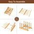 HBlife 2pcs Bamboo Dish Plate Bowl Cup Book Pot Lid Cutting Board Drying Rack Stand Drainer Storage Holder Organizer Kitchen Cabinet?Keep Dry?...