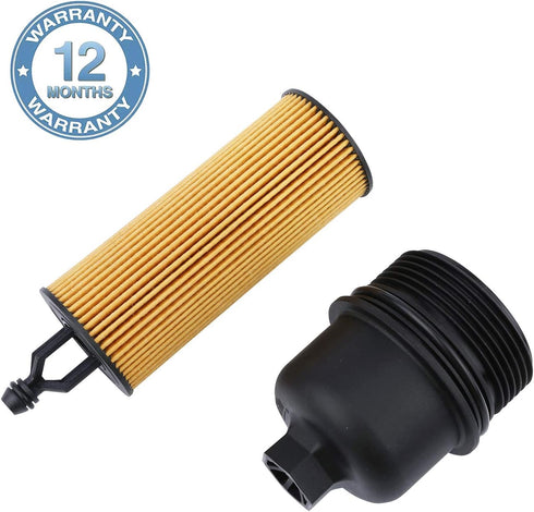 Oil Filter and Oil Filter Housing Cap Assembly , Fits For Chrysler Dodge Jeep Ram - 200, 300, Challenger, Charger, Durango, Cherokee, Wrangler,Rep...