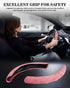 2Pcs Steering Wheel Cover Anti-Skid Segmented Car Accessories for Girls and Women?Leather Universal Fit Car Steering Wheel Cover (Pink)...