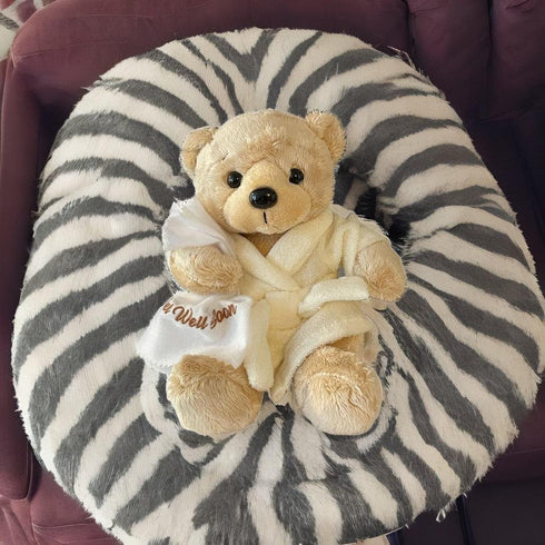 Get Well Soon Bear in Cream Robe with Blanket Soft Plush Bear Get Well Soon Gifts for Women, Men, Kids, Girls and Boys Feel Better Gifts...