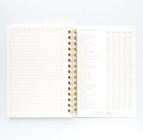 DesignWorks Ink A5 6" x 8.25" Juniper Green Textured Paper Notebook Journal with Gold Accents, Lined Pages, and Durable Spiral Binding for Work, W...