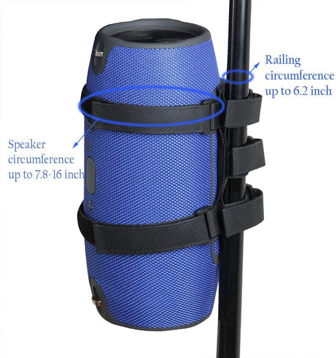 Hermitshell Portable Bluetooth Speaker Mount for Golf Cart Accessories Railing Bike - Adjustable Strap for JBL Charge 3,4/JBL Xtreme1,2/Sony XB33,...