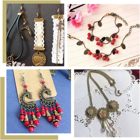 PH PandaHall about 870 Pcs Jewelry Finding Kits with Lobster Claw Clasps, Jump Ring, Ribbon Clamp End, Earring Hook, Flower Bead Cap, Cord End, Ey...