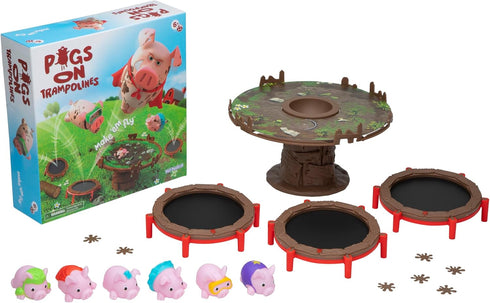 PlayMonster Pigs on Trampolines Game, Fun Board Games for Kids 6-8, Family Games, Trampoline Toys, Flying Pigs Game for Kids, Fast Action Games fo...