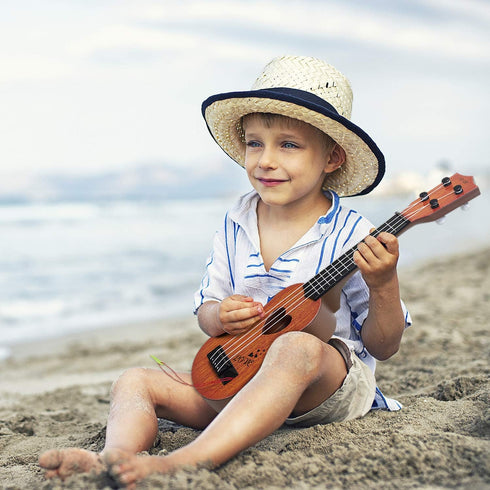 Kids Guitar Musical Toy Ukulele Classical Instrument(Brown),with Extra Harmonica 16 Holes...