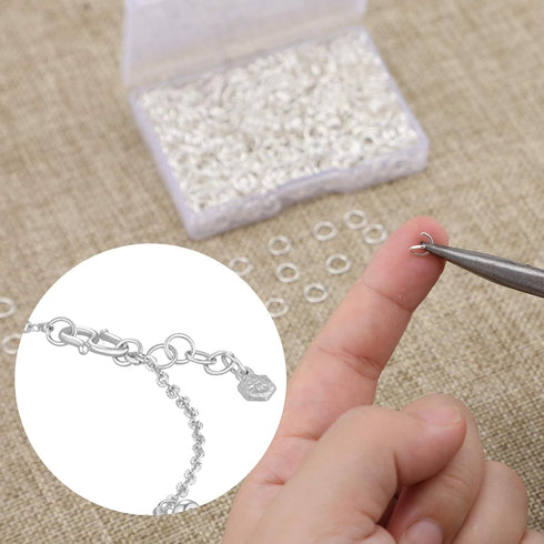 AIEX 1000Pcs 6mm Metal Open Jump Rings, Silver Plated Round Ring Connectors for DIY Jewelry Making Repair Bracelet Necklace...