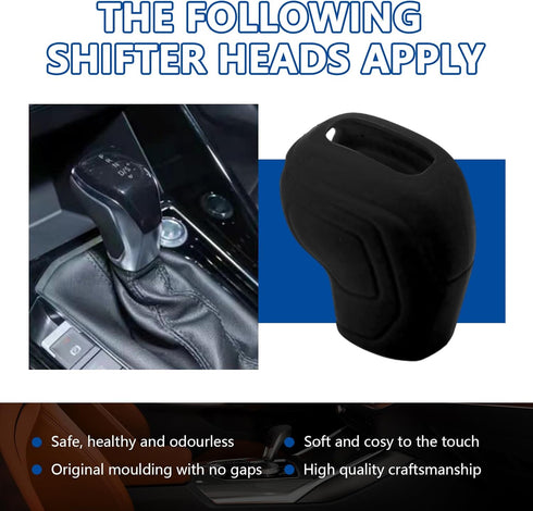 Car Gear Shift Knob Cover, Elastic Anti-Slip Automatic Knob Gear Stick Protector, Comfortable Silicone Shift Knob Cover for Men Women, Interior De...