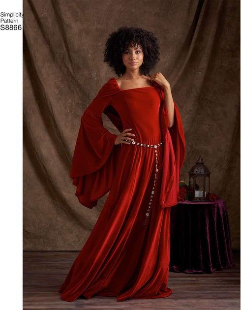 Simplicity Women's Fantasy Cosplay Costume Gown Sewing Patterns, Sizes 14-22...