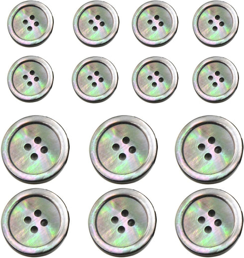14 Piece Smoke Mother of Pearl Blazer & Suits Button Set - Smoke Grey - for Blazer, Sport Coat, Uniform, Jacket(Natural Color)...