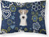 Caroline's Treasures BB5098PILLOWCASE Blue Flowers Wire Haired Fox Terrier Fabric Standard Pillowcase Lightweight Super Soft Easy Care Decorative ...
