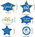 Blue and Gold Graduation Decorations Set of 24 Class of 2025 Table Decor Congrats Grad Party Centerpiece Sticks Table Toppers Graduation Party Sup...