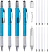 MECCANIXITY 4pcs 6 in 1 Multitool Tech Tool Pen Gifts for Men with Ballpoint Pen, Ruler, Screwdriver, Stylus, Level Gauge, Refills for Christmas B...