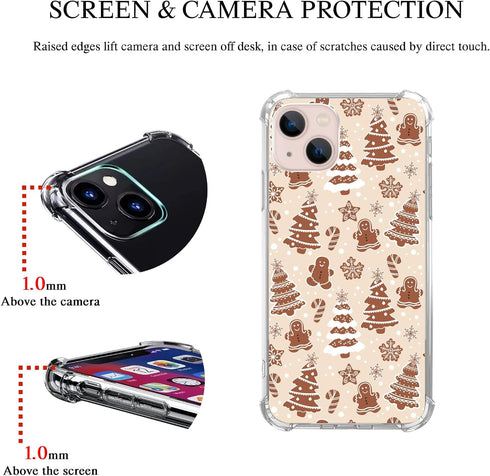 Brown Gingerbread Christmas Trees Case Compatible with iPhone 15 Plus, Cute Christmas Festival Case for iPhone 15 Plus, Cool TPU Bumper Phone Case...