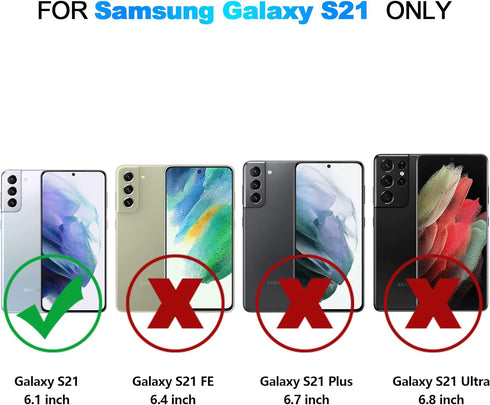 Nvollnoe for Samsung S21 Case with Card Holder 5G 6.2 inch Dual Layer Heavy Duty Protective Galaxy S21 Case Hidden Card Slot Slim Wallet Case for ...