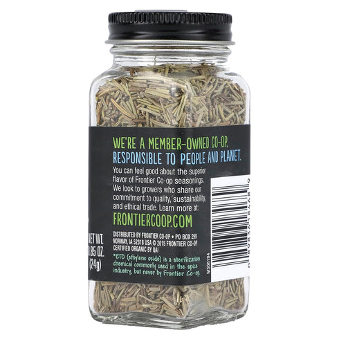 Frontier Co-op Organic Whole Rosemary Leaf, 0.85 Ounce Bottle, Pungent, Herbaceous, Fresh Earthy Taste & Aroma, Kosher...
